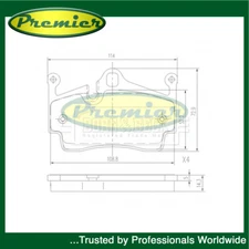 Premier Rear Brake Pads Set Fits Porsche Boxster Cayman 718 98735293901