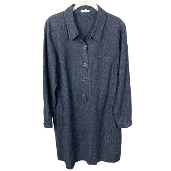 Eileen Fisher Blue Linen All items in the store Dress Direct stock discount XS Shirt