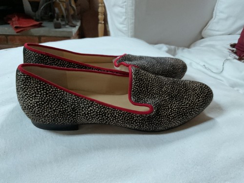 Cole Haan Nikeair Womens "Sabrina" Black/Brown Cow Belly Fur Flats .Size 10AA. - Picture 2 of 7
