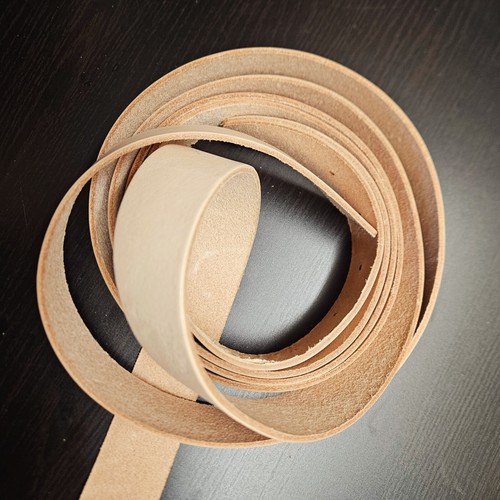 NATURAL VEG TAN Leather STRAPS All Widths 24" Long BELT, LEAD Blanks 2.0mm-2.2mm - Picture 2 of 8