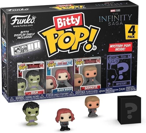 Funko Bitty Pop Marvel Infinity Saga: Hulk, Black Widow, Hawkeye 4 Figure Pack