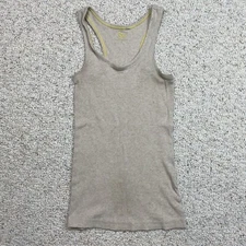 SO Girls Tank sz M Beige Ribbed Wide Strap Stretch Lightweight Summer Casual
