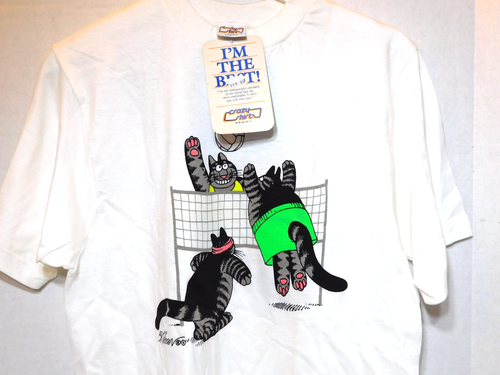 4 NWT Vintage Kliban Cat Crazy Shirt T-Shirts Football Volleyball READ - Picture 4 of 8