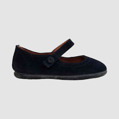 $75 Elephantito Baby Girls Blue Suede Mary Jane Flats Shoes Size