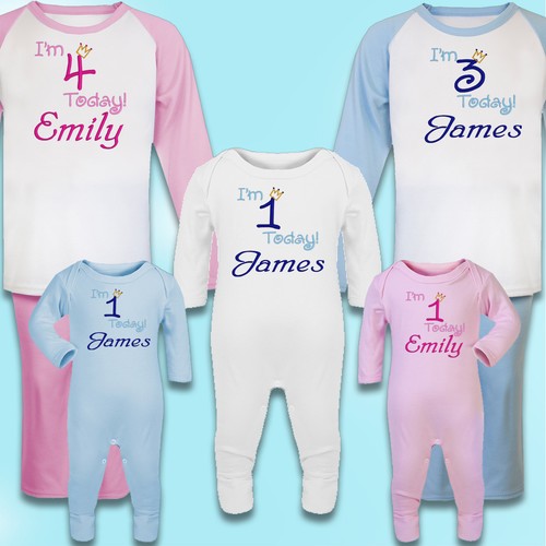 Personalised Embroidered 100% Cotton Pyjamas, 1st Birthday gift / keepsake PJ's - Picture 4 of 6