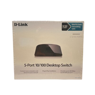 D-LINK (DES-1005E) 5-Port 10/100 Desktop Network Ethernet Switch - NEW SEALED