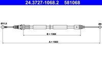 ATE Bremsseil Hinten Links Renault 24.3727-1068.2