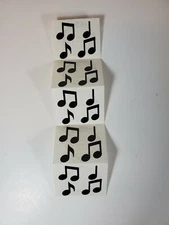 Mrs Grossman's MUSIC NOTES BLACK Party Stickers By The Yard Vtg 5 Squares Folded