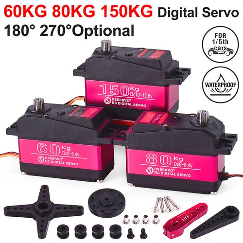 RC High Torque 60Kg 80Kg 150Kg Steering Servo for 1/5 1/6 HPI Baja RC Car - Picture 9 of 18