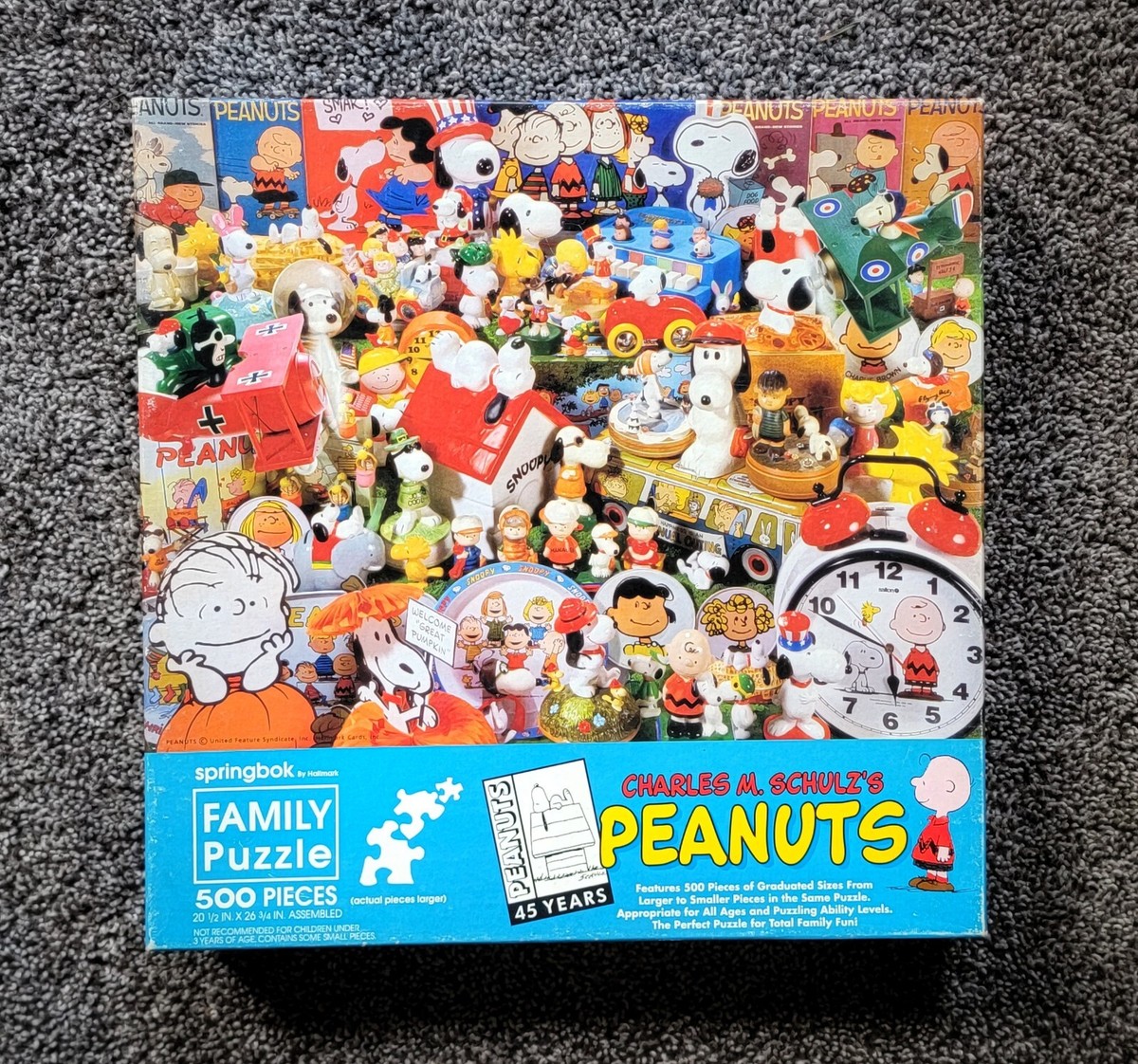 PEANUTS Snoopy 500 Pc Puzzle Vtg 1985 NOS 45th Anniversary