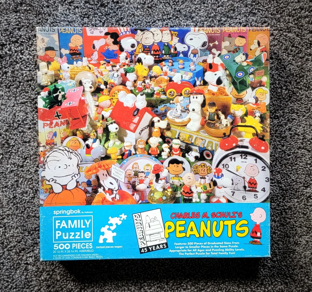 PEANUTS Snoopy 500 Pc Puzzle Vtg 1985 NOS 45th Anniversary Collage