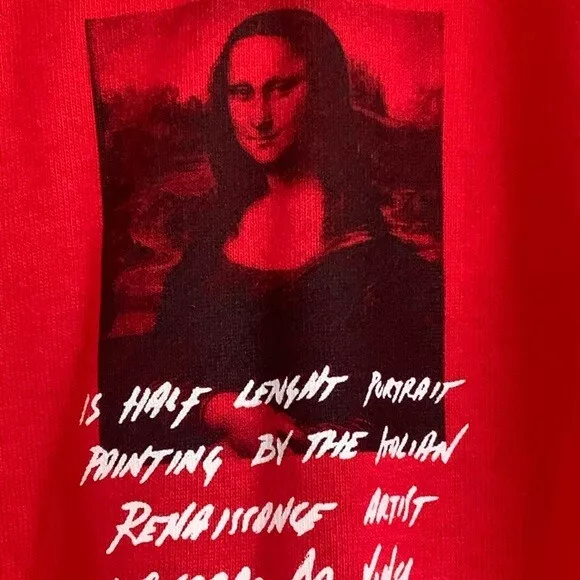 Off White Main Label red long sleeve tshirt Mona Lisa