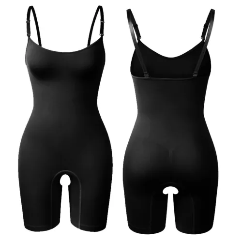 Seamless Bodysuit for Women Tummy Control Shapewear Mid-Thigh Full Body Shaper - Picture 12 of 35
