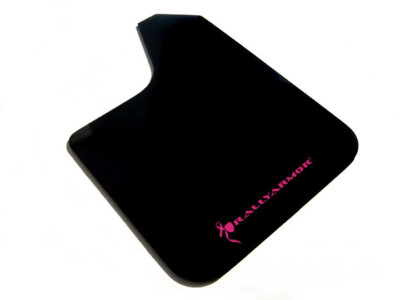 Rally Armor Basic Series Black Mud Flaps w Pink Logo Universal MF12-BAS-BCPK