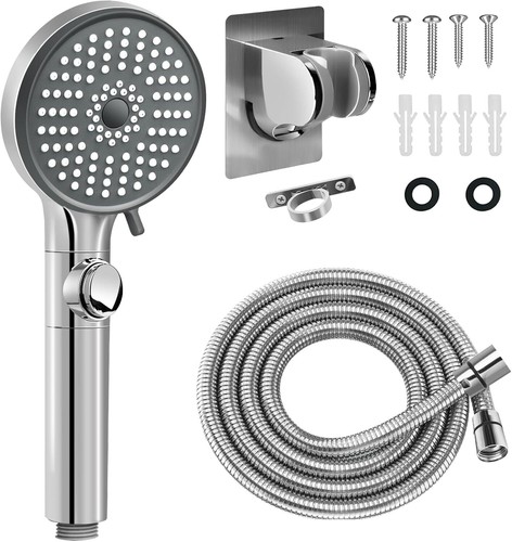 RV Shower Head with Hose, High Pressure 5 Mode head Premium Chrome