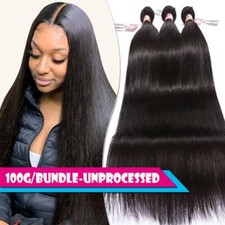 Brazilian Virgin 1-3-4Bundles Human Hair Weft Extensions Weave Straight Wavy US