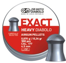 JSB EXACT 10.34gr HEAVY DIABOLO AIRGUN PELLETS .177 Cal 4.51mm or 4.52mm