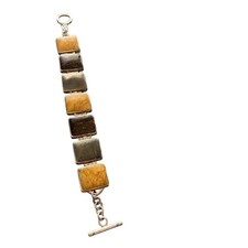 Peyote Bird 925 Sterling Silver Stone Toggle Bracelet