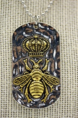 Queen Bee Pendant Necklace, Whimsical Honeycomb Charm, Nature Lover Jewelry