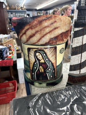 American Heritage Royal Plush Raschel Throw Blanket ''Blessed Mary'' 50''x 60  New