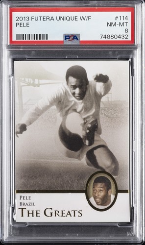 2013 FUTERA UNIQUE WORLD FOOTBALL #114 PELE PSA 8