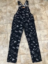 As a Forever 21 Airwalk Kids Graphic Denim Overalls 13/14