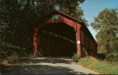 Dunbar Bridge Covered Bridge Postcard Greencastle Indiana Unposted