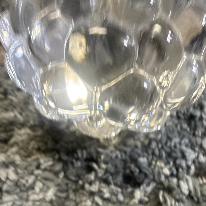Clear Glass Flower Bubble Tea Light Candle Holder, Small Free Standing