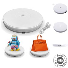 Motorized 10-Inch LED Display Turntable - 20 Lbs Capacity for Retail Showcases