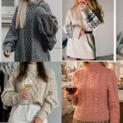 H&M HM Cable Knit Sweater Chunky Bulky Oversized Dark Gray or White