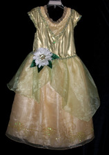 EUC Disney Store Princess and the Frog Princess TIANA Halloween Costume Sz 5/6