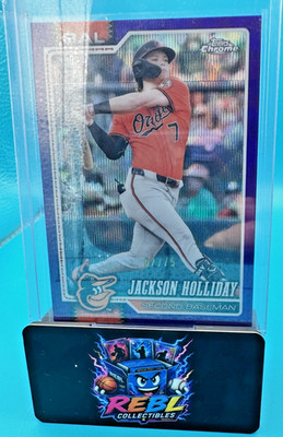 Jackson Holliday 2026 Topps Chrome Purple Wave Jersey Number Match 7/75 Orioles
