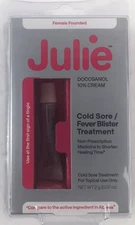 JULIE DOCOSANOL 10% CREAM COLD SORE FEVER BLISTER TREATMENT EXP-08/2026