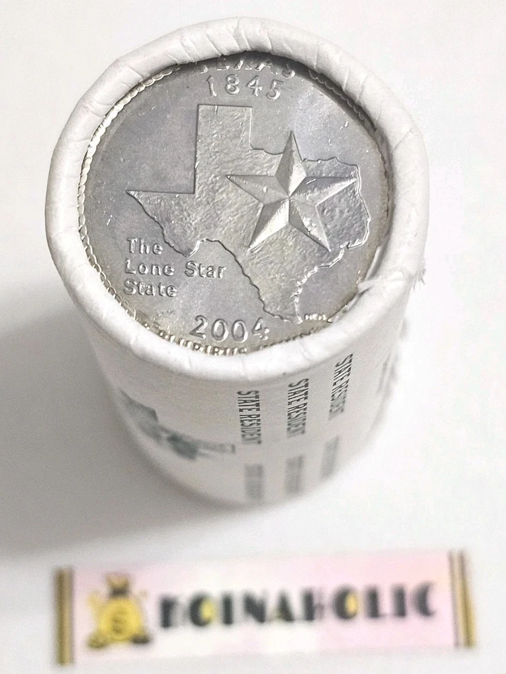 2004 D Restricted State Residents Only TEXAS (25) Quarter Half Roll + BONUS  - Image 2 of 4
