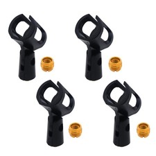 4Pcs Adjustable Rubber Microphone Holder Clips, Flexible Handheld Mic Stand A...