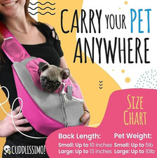 NEW Pet Dog Sling Carrier For Toy Breeds Puppies Cats Up To 6 lbs. Hands Free