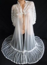Stunning NWT VTG 60s JENELLE of CALIFORNIA Chiffon  Lace Peignoir Set S/M Rare