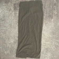 Khaki Ribbed Pencil Midi Skirt Womens Size S Regular Stretch Slit