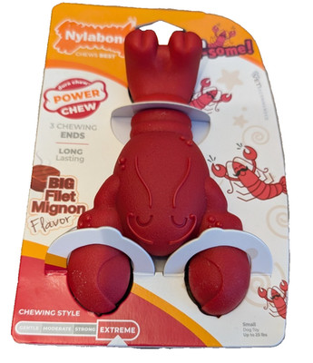 Nylabone Power Chew Lobster Dog Toy Filet Mignon SMALL   Extreme Chewer  NEW
