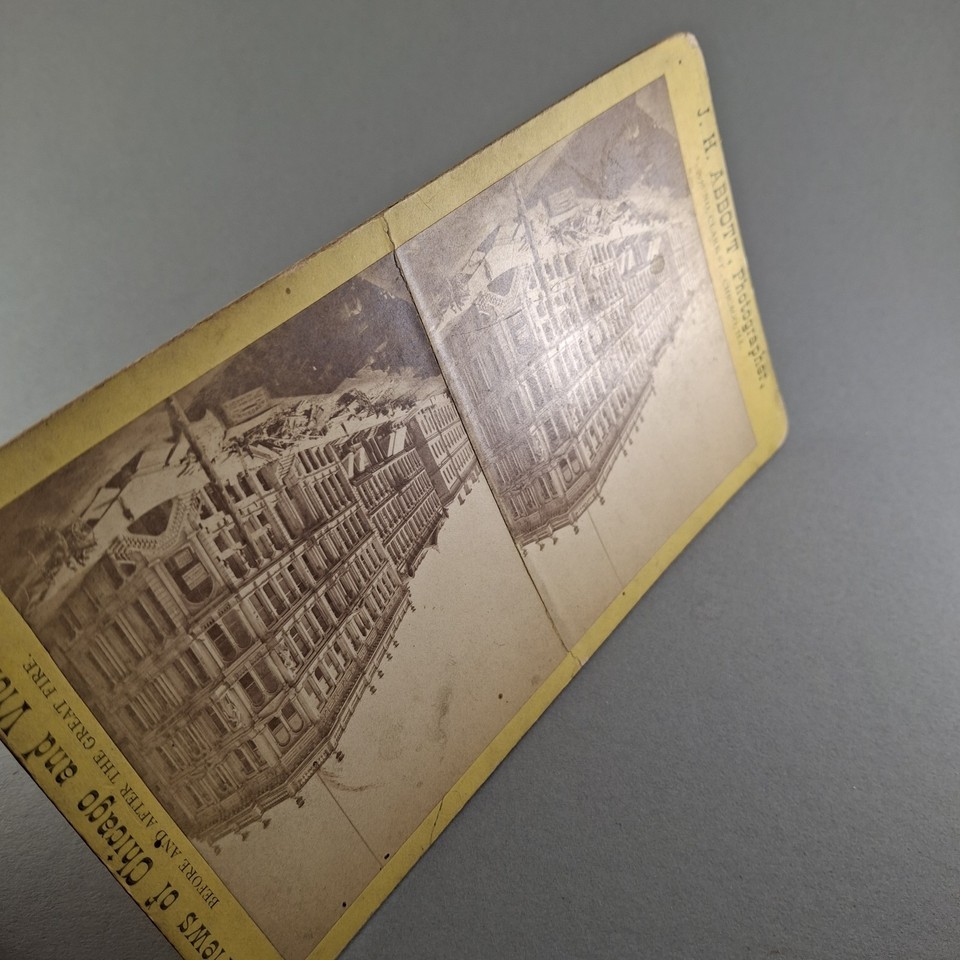 Stereoview Chicago Fire Reconstruction Corner Street For Rent Hawley ...