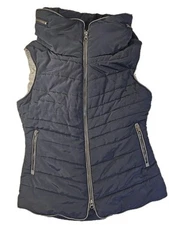 HORSEWARE IRELAND  Ladies Puffer Vest Navy Blue Size Medium Hidden Hood