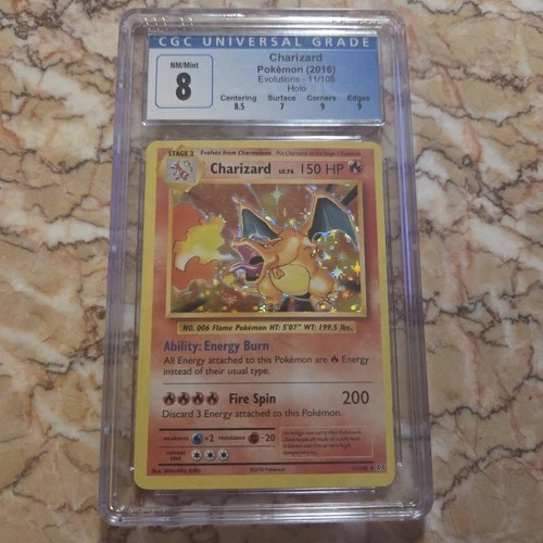 Pokemon Charizard 11/108 Holo XY EVOLUTIONS CGC 8 NM/Mint 2016 Blue Label