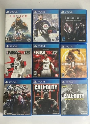 Bulk PS4 Games ( Anthem, NHL17, Resident Evil Origin Collection