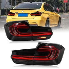 Smoked Red Lines LED Tail Lights For BMW F30 3 Series Sedan 2013-2018 Animation