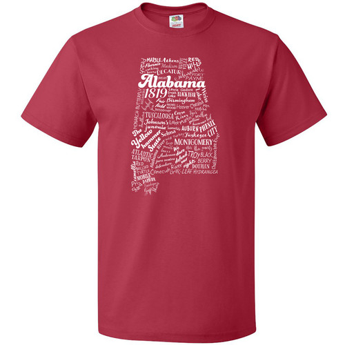 Inktastic Alabama State Word Salad T-Shirt Home Yellow Hammer Montgomery Decatur