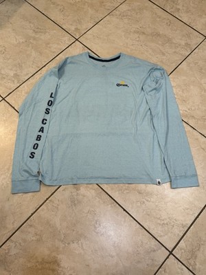 Corona Los Cabos Men s Light Blue Long Sleeve Shirt Large Print On Back Size 2XL