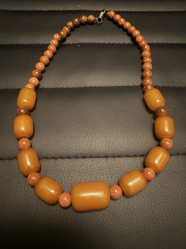 Vintage Butterscotch w/Amber Accents Graduated Necklace 31” | Art Deco style