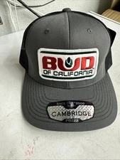 Bud Of California Hat snap back cap Salinas NEW Patch trucker Charcoal Black 420
