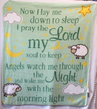 Gold Coast Now I Lay Me Down To Sleep Baby Blanket Throw Green 47” x 40” Green