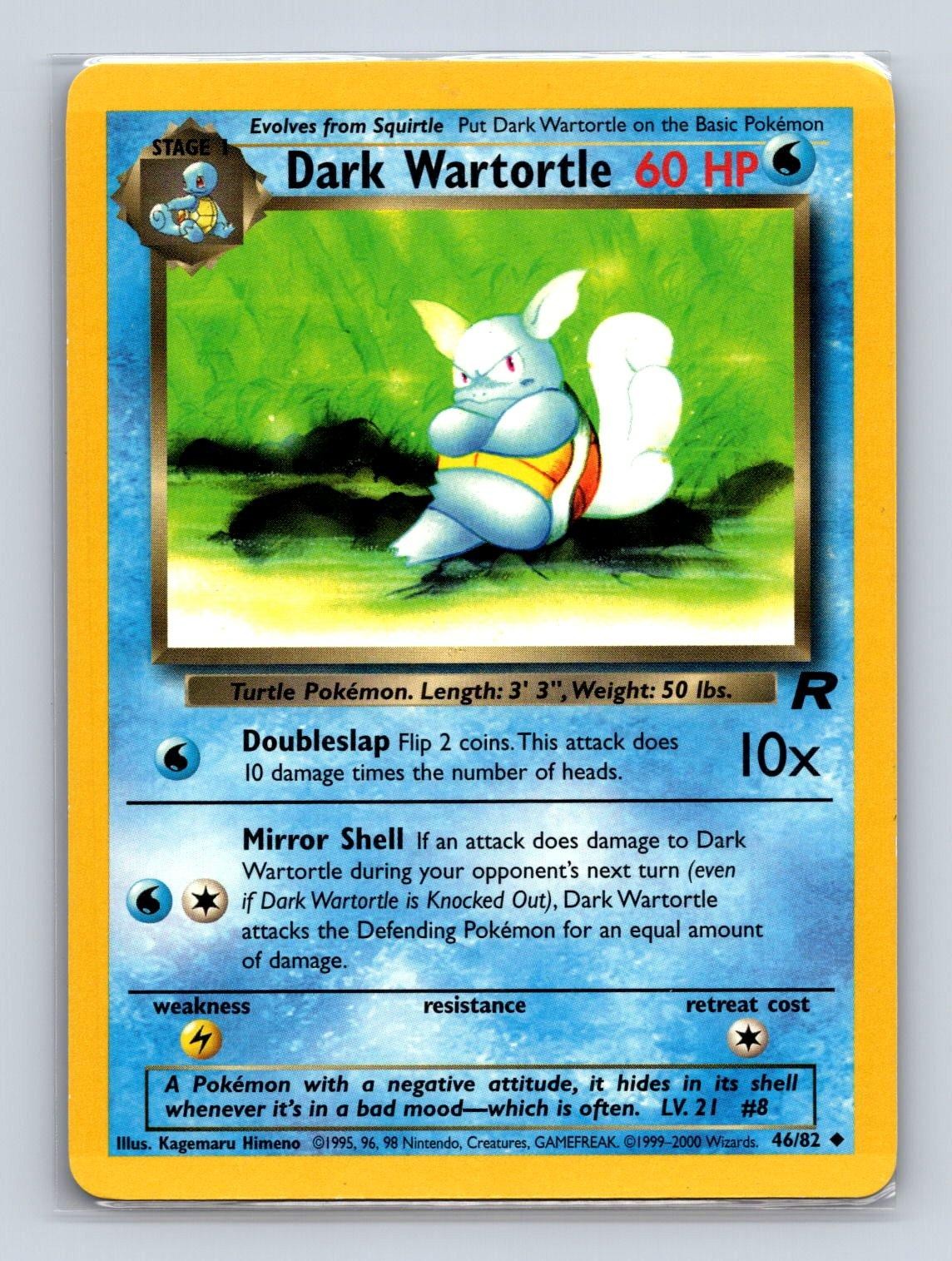 DARK WARTORTLE 46/82 UC TEAM ROCKET POKEMON UNLIMITED LP
